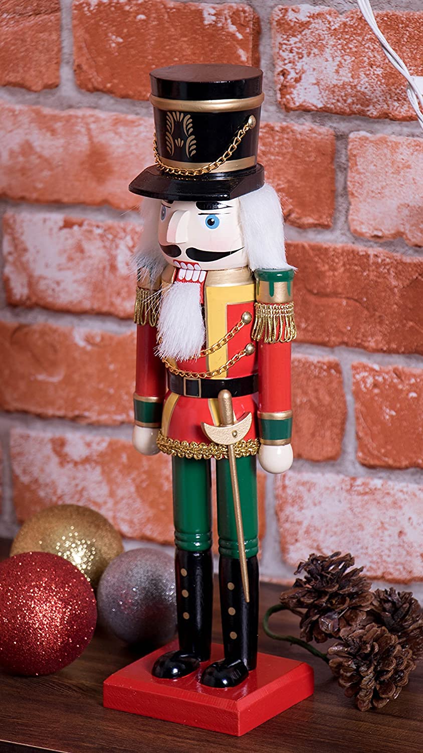 Clever Creations Soldier 14 Inch Traditional Wooden Nutcracker, Festive Christmas D  cor for Shelves and Tables